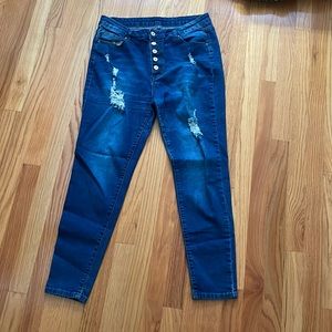 dark blue skinny jeans